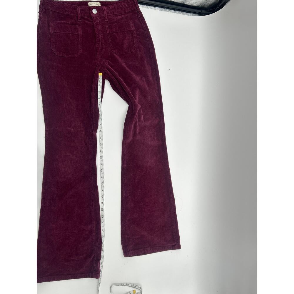 PILCRO Corduroy Flare Pants Burgundy Plum 27 Boho 70s Style Western Fall - Picture 9 of 9